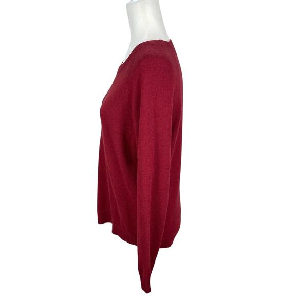 Garnet Hill 100% Cashmere Henley Sweater Minimalist Casual Women's Size Medium - Picture 6 of 13